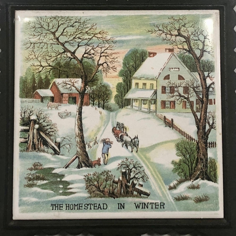 The Homestead in Winter Holidays Trivet Cast-Iron Japan